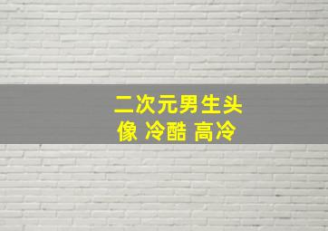 二次元男生头像 冷酷 高冷